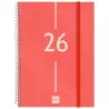 742033026 FINOCAM AGENDA ESPIRAL YEAR E10-155X212MM SVV TAPA PP ROJO 2026
