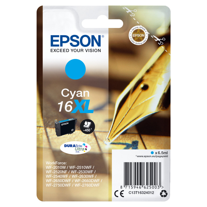 C13T16324012 Epson DURABrite Ultra Ink Cartucho Cian 16XL