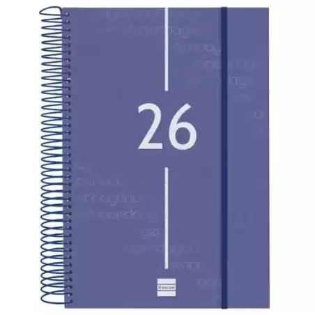 742071026 FINOCAM AGENDA ESPIRAL YEAR E11-165X242MM 1DP TAPA PP AZUL 2026