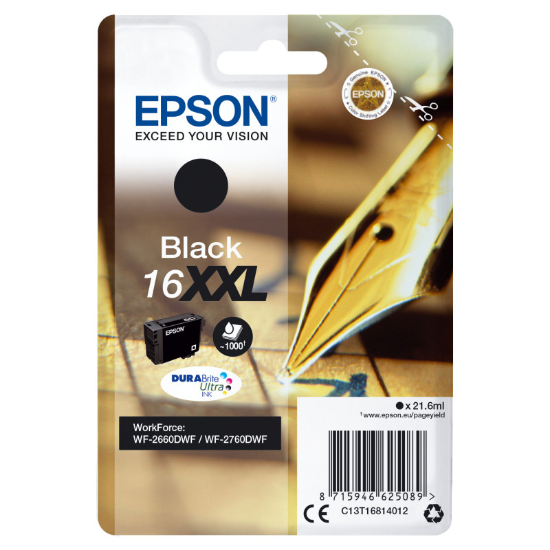 C13T16814012 EPSON Cartucho Negro 16XXL Workforce 2660DWF