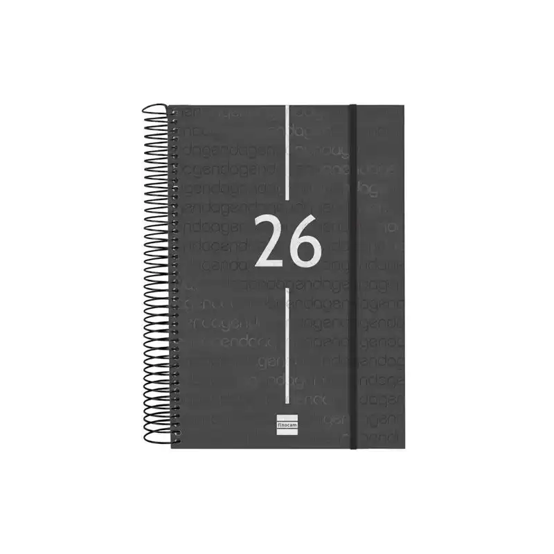 742076026 FINOCAM AGENDA ESPIRAL YEAR E11-165X242MM 1DP TAPA PP NEGRO 2026