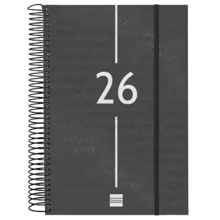 742076026 FINOCAM AGENDA ESPIRAL YEAR E11-165X242MM 1DP TAPA PP NEGRO 2026