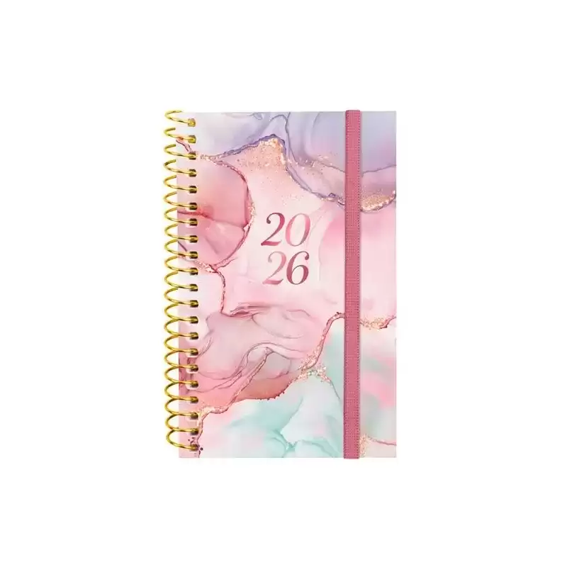 742202626 FINOCAM AGENDA ESPIRAL DESIGN COLLECTION E3-79X127MM SVH TAPA PP GOLDY 2026