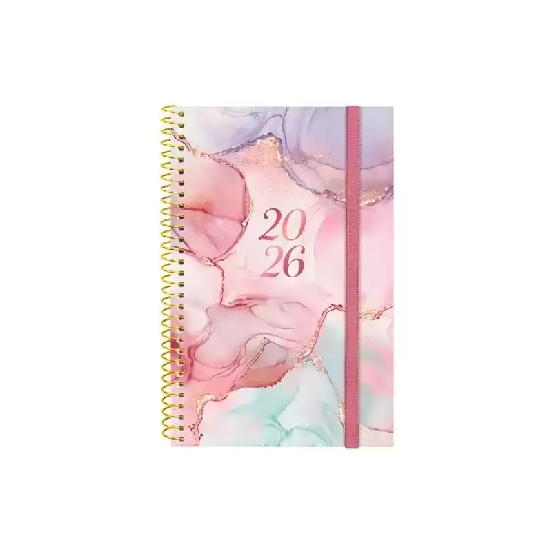 742212626 FINOCAM AGENDA ESPIRAL DESIGN COLLECTION E5-117X181MM SVH TAPA PP GOLDY 2026