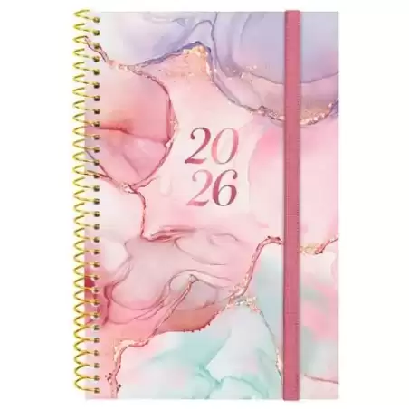 742212626 FINOCAM AGENDA ESPIRAL DESIGN COLLECTION E5-117X181MM SVH TAPA PP GOLDY 2026