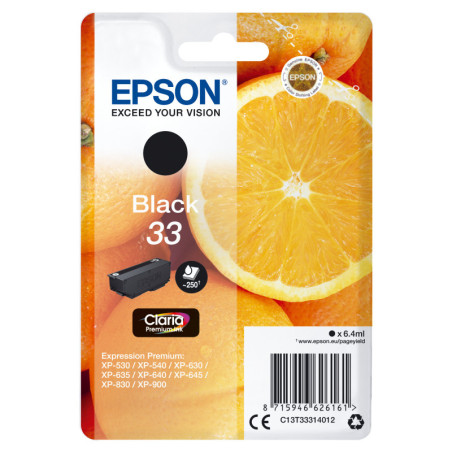 C13T33314012 EPSON Expression Home XP-530 Cartucho Negro Nº33