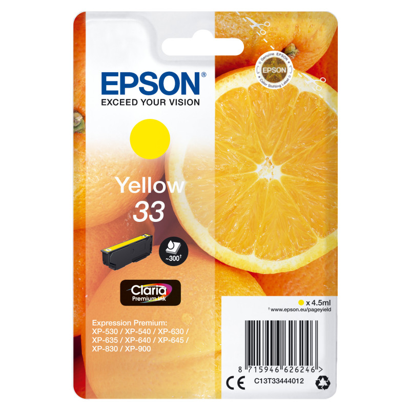 C13T33444012 EPSON Expression Home XP-530 Cartucho Amarillo