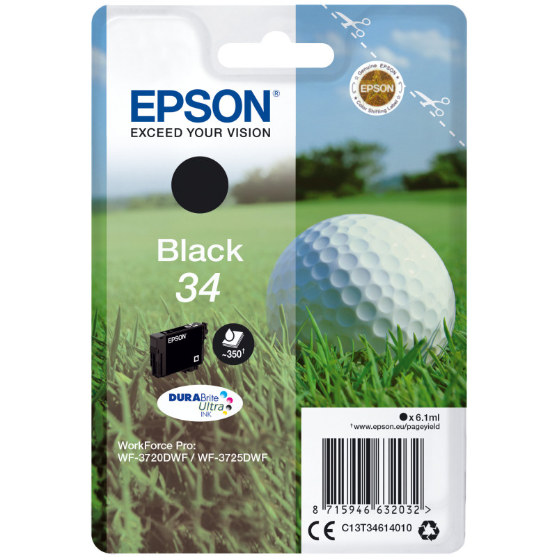 C13T34614010 EPSON Singlepack Black 34 DURABrite Ultra Ink