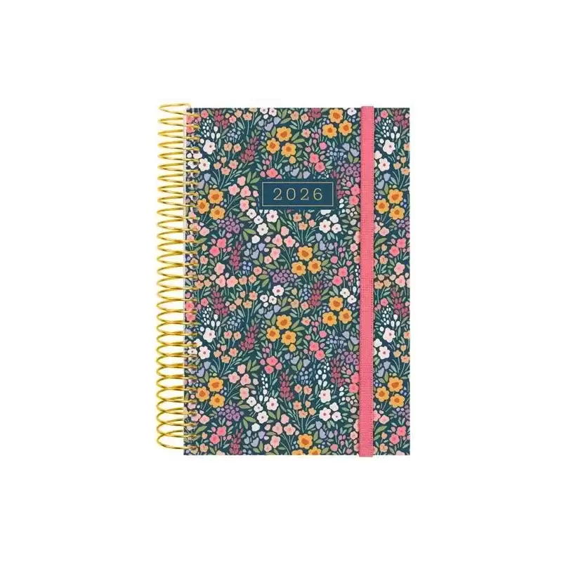 742293026 FINOCAM AGENDA ESPIRAL DESIGN COLLECTION E5-117X181MM 1DP TAPA PP FLORA 2026