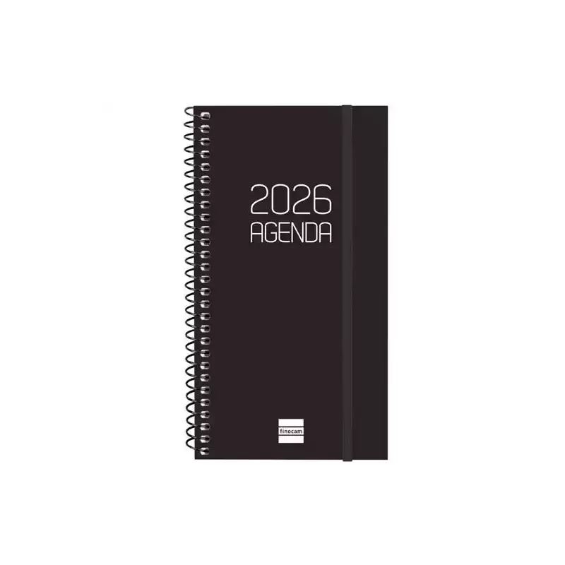 742736026 FINOCAM AGENDA ESPIRAL OPAQUE E9-94X171MM SVH TAPA PP NEGRO 2026