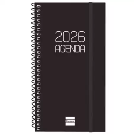 742736026 FINOCAM AGENDA ESPIRAL OPAQUE E9-94X171MM SVH TAPA PP NEGRO 2026