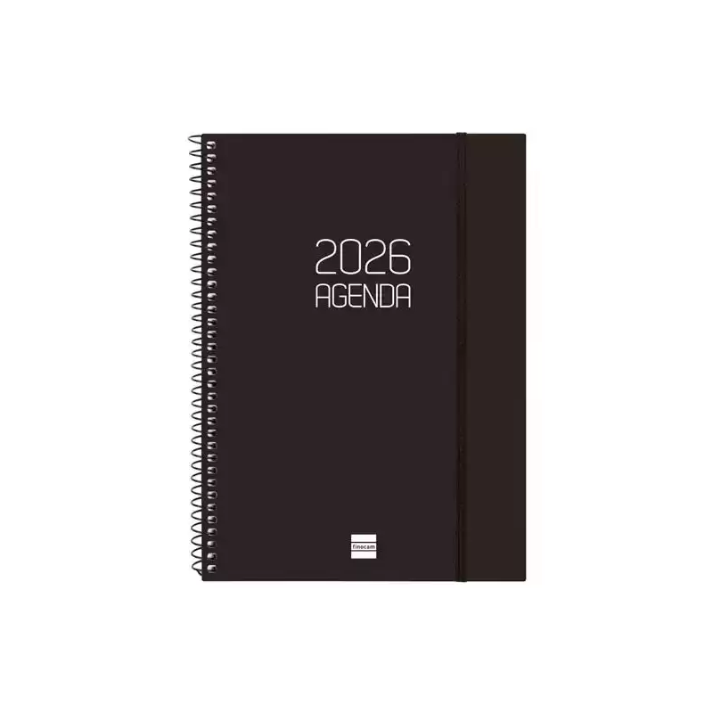 742766026 FINOCAM AGENDA ESPIRAL OPAQUE E10-155X212MM SVH TAPA PP NEGRO 2026