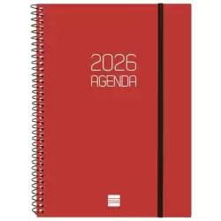 742767426 FINOCAM AGENDA ESPIRAL OPAQUE E10-155X212MM SVH TAPA PP BURDEOS 2026