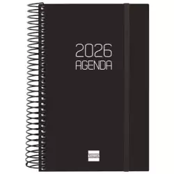 742906026 FINOCAM AGENDA ESPIRAL OPAQUE E5-117X181MM 1DP TAPA PP NEGRO 2026