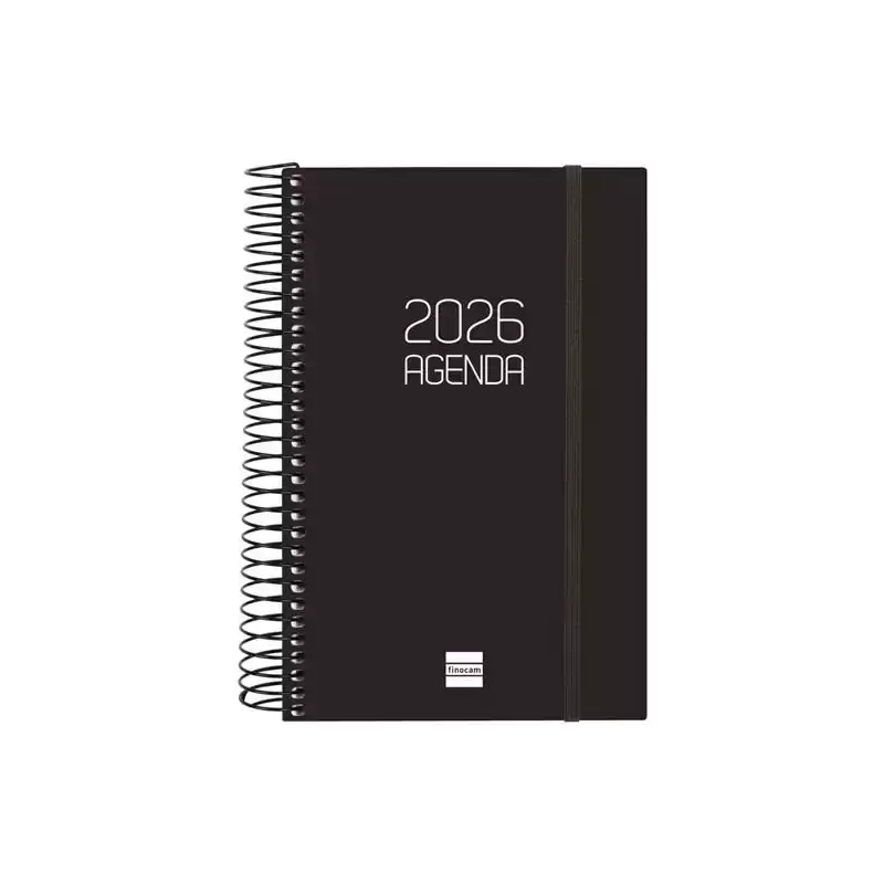 742906026 FINOCAM AGENDA ESPIRAL OPAQUE E5-117X181MM 1DP TAPA PP NEGRO 2026