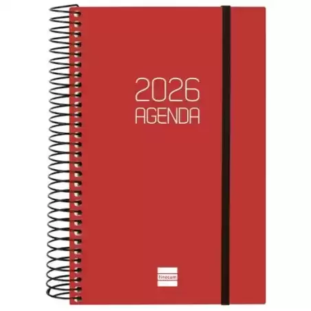 742907426 FINOCAM AGENDA ESPIRAL OPAQUE E5-117X181MM 1DP TAPA PP BURDEOS 2026
