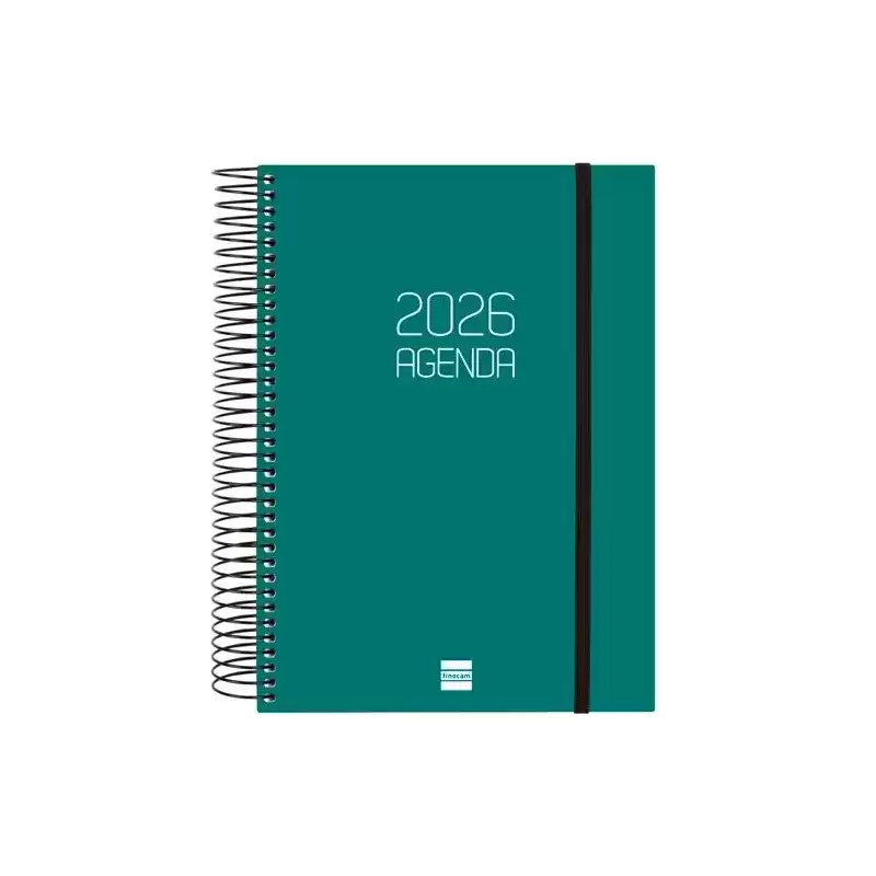 742912026 FINOCAM AGENDA ESPIRAL OPAQUE E10-155X212MM 1DP TAPA PP VERDE 2026