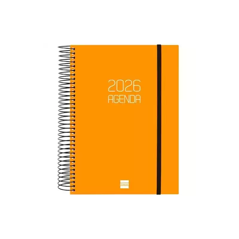 742912926 FINOCAM AGENDA ESPIRAL OPAQUE E10-155X212MM 1DP TAPA PP NARANJA 2026
