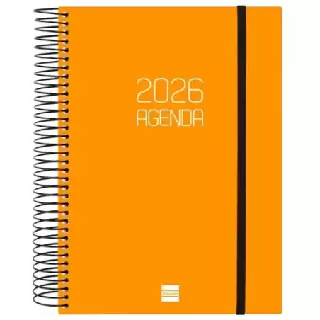 742912926 FINOCAM AGENDA ESPIRAL OPAQUE E10-155X212MM 1DP TAPA PP NARANJA 2026