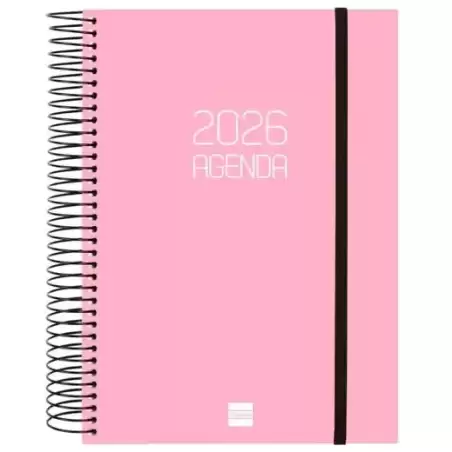742914526 FINOCAM AGENDA ESPIRAL OPAQUE E10-155X212MM 1DP TAPA PP ROSA 2026