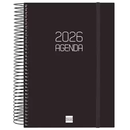 742916026 FINOCAM AGENDA ESPIRAL OPAQUE E10-155X212MM 1DP TAPA PP NEGRO 2026