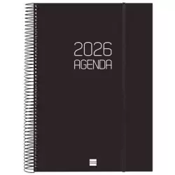 742926026 FINOCAM AGENDA ESPIRAL OPAQUE E40-210X297MM 1DP TAPA PP NEGRO 2026