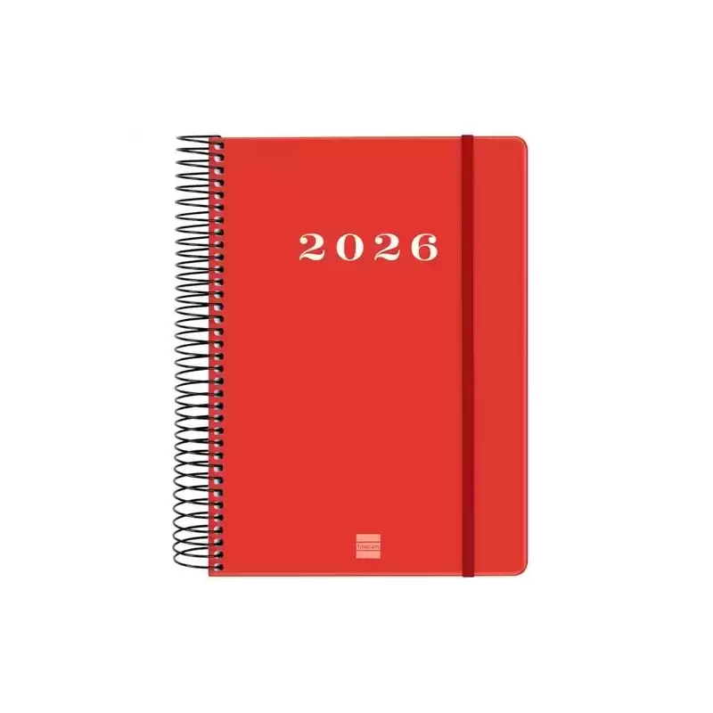 743523026 FINOCAM AGENDA ESPIRAL MY E10-155X212MM 1DP TAPA DURA ROJO 2026