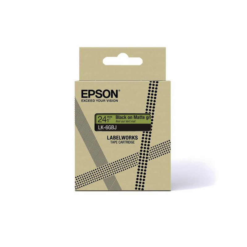 C53S672078 EPSON Cartucho de etiquetas Matte Tape   Green/Black 18mm(8m)   LK-5GBJ