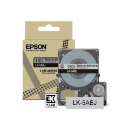 C53S672087 EPSON Cartucho de etiquetas Matte Tape   Grey/Black 18mm(8m)   LK-5ABJ