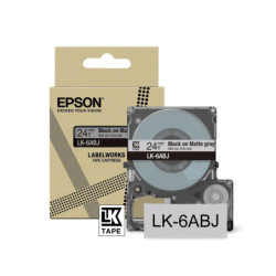 C53S672088 EPSON Cartucho de etiquetas Matte Tape   Grey/Black 24mm(8m)   LK-6ABJ