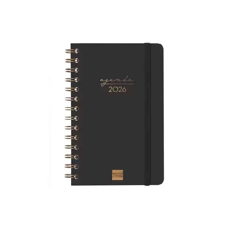 762000126 FINOCAM AGENDA ESPIRAL ALMA E5-117X181MM SVH TAPA DURA NEGRO 2026