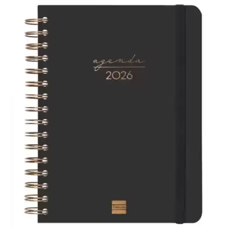 762040126 FINOCAM AGENDA ESPIRAL ALMA E10-155X212MM 1DP TAPA DURA NEGRO 2026