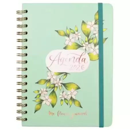 770300226 FINOCAM AGENDA ESPIRAL THE FLOWER JOURNAL E10-155X212MM SVH TAPA DURA VERDE 2026
