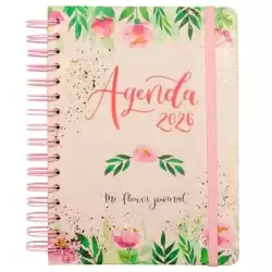 770320126 FINOCAM AGENDA ESPIRAL THE FLOWER JOURNAL E10-155X212MM 1DP TAPA DURA ROSA 2026