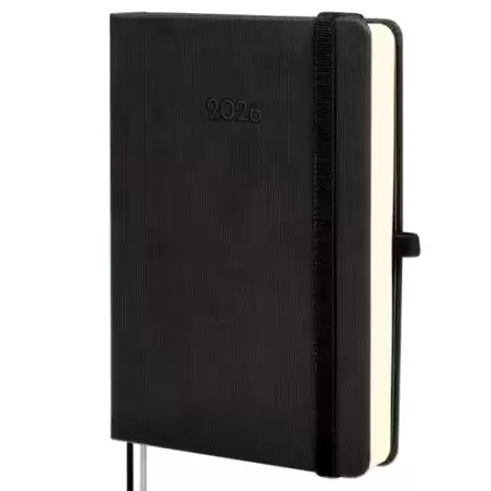 881786026 FINOCAM AGENDA MÍNIMAL TEXTURA M4-118X168MM 1DP TAPA DURA NEGRO 2026