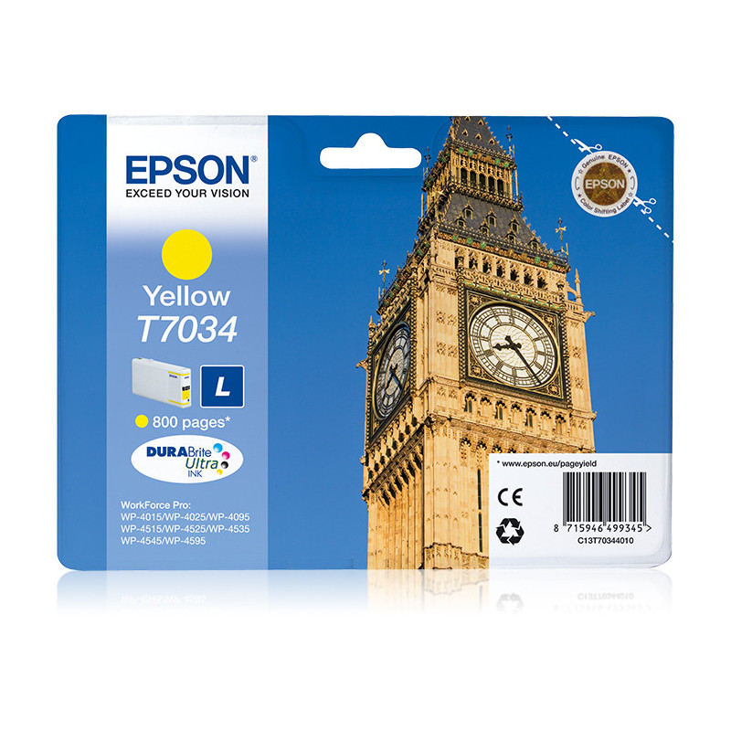 C13T70344010 Epson WP-4000/4500 Cartucho Amarillo