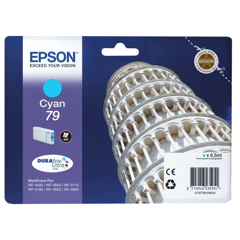 C13T79124010 Epson Cartucho Cian L 900 paginas WorkForce Pro WF-5xxx Series / WF-4630DWF nº79