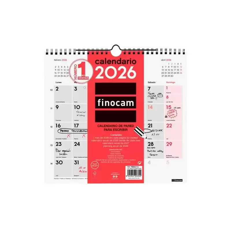 780060026 FINOCAM CALENDARIO DE PARED PARA ESCRIBIR M-265X245MM MV NEUTRO 2026