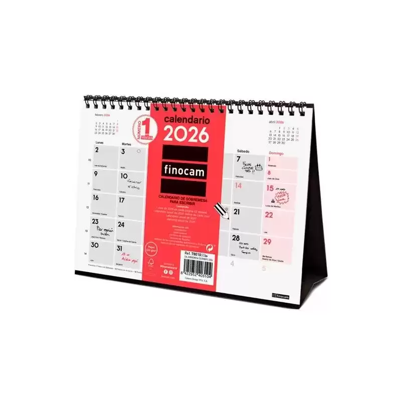780100026 FINOCAM CALENDARIO DE SOBREMESA PARA ESCRIBIR S-210X150MM MV NEUTRO 2026
