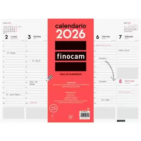 780240026 FINOCAM VADE CALENDARIO ENCOLADO SOBREMESA 420X310MM SVV NEUTRO 2026