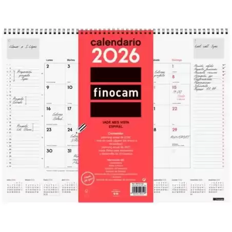 781310026 FINOCAM VADE CALENDARIO ESPIRAL SOBREMESA 420X310MM MV NEUTRO 2026