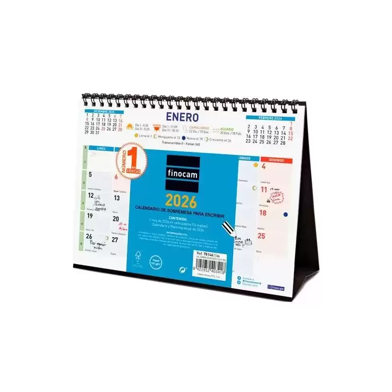 781460026 FINOCAM CALENDARIO DE SOBREMESA PARA ESCRIBIR S-210X150MM MV COLOR 2026