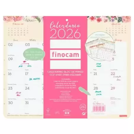 787510126 FINOCAM CALENDARIO BLOC CON IMÁN PARA ESCRIBIR 250X200MM MV DESIGN 2026