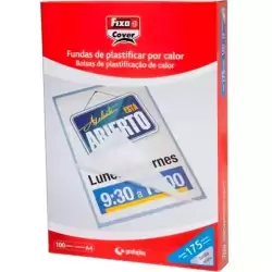 01021500 FIXO FUNDAS DE PLASTIFICAR 125 MICRAS 90X130MM BRILLO PACK 100 UD