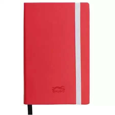 16270751 GALGO CUADERNO DE NOTAS GALGO A6 80H LISO TAPA DURA ROJO