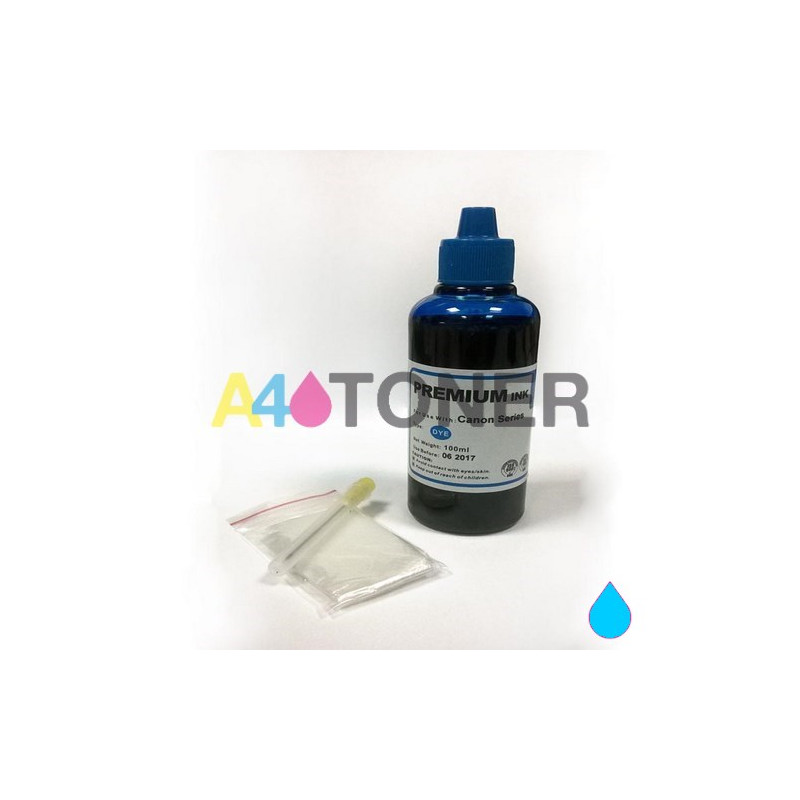 Botella de tinta universal cyan para HP / Lexmark / Canon / Brother cyan 100 ml
