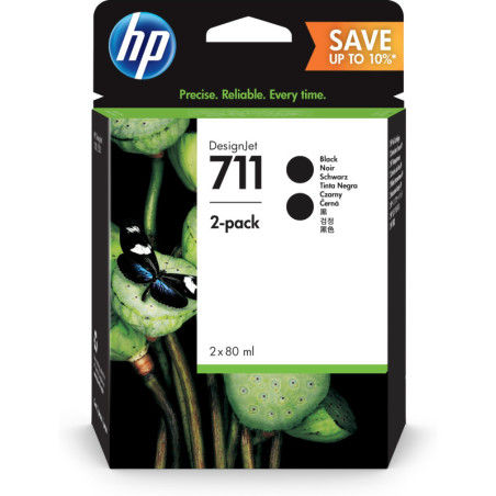 P2V31A HP Paquete de 2 cartuchos de tinta DesignJet nº711 de 80 ml