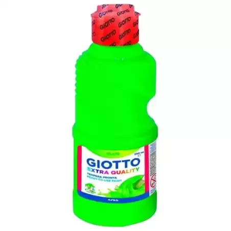 F53110200 GIOTTO TÉMPERA FLUO VERDE BOTELLA 250 ML