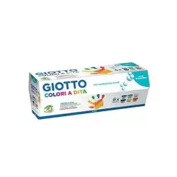 F534100 GIOTTO PINTURA DE DEDOS DE 100 ML COLORES ESTUCHE DE 6 BOTES