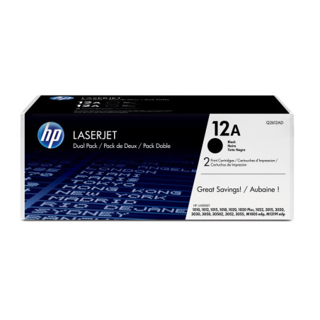 Q2612AD HP Laserjet 1010/1012/1020/1015/3015/3020/3030 Toner (Pack 2)